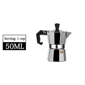 Moka Pot Italian Coffee Machine Espresso Aluminum Geyser Coffee Maker Kettle Latte Stove Classic Coffeeware Barista Accessories